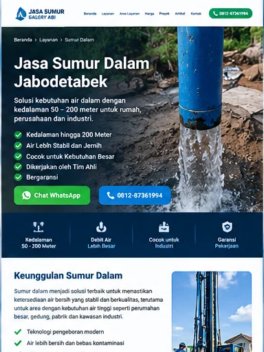 Jasa Sumur Dalam Jabodetabek